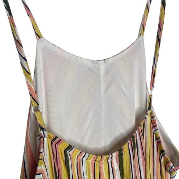 BAILY BLUE Pink Yellow Green White Stripe Sleeveless Maxi Dress Size Large NWT - Picture 4 of 10